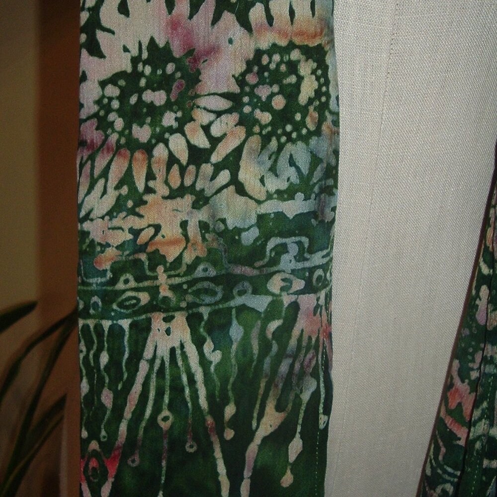 NWT Batik Scarf Wrap Nusa Indonesia - 61" x 17" BEAUTIFUL SUNFLOWERS NEW!